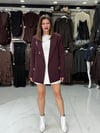 Bordo Küpeli Blazer Ceket
