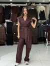 Bordo Zımba Sıfır Kol Yelek Takım