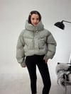 Çağla Yeşili Cırt Detay Astronot Kapşonlu Şişme Mont KABAN & MONT & CEKET - Taksim Butik