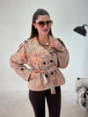 Çiçek Desenli Kısa Trenç TRENÇKOT - Taksim Butik