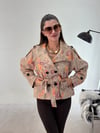 Çiçek Desenli Kısa Trenç TRENÇKOT - Taksim Butik
