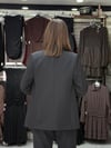 Çizgili Astarlı Siyah Blazer