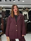 Düğme Detay Mürdüm Blazer Ceket