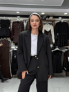Düğme Detay Siyah Blazer Ceket