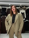 Düğme Detay Yağ Yeşili Blazer Ceket