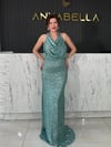 Elissa Su Yeşili Balık Abiye