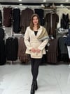 Fularlı Bej Blazer Ceket