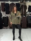Fularlı Yeşil Blazer Ceket