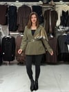 Fularlı Yeşil Blazer Ceket