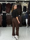 Geniş Paça Acı Kahve Pantolon