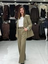 Geniş Paça Yağ Yeşili Pantolon