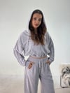 Gri Kadife Kol Pileli Takım TAKIM - Taksim Butik