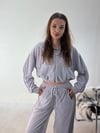 Gri Kadife Kol Pileli Takım TAKIM - Taksim Butik