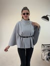 Gri Kemerli Kaşe Panço KABAN & MONT & CEKET - Taksim Butik