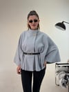 Gri Kemerli Kaşe Panço KABAN & MONT & CEKET - Taksim Butik