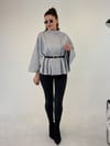 Gri Kemerli Kaşe Panço KABAN & MONT & CEKET - Taksim Butik