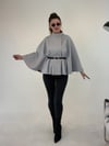 Gri Kemerli Kaşe Panço KABAN & MONT & CEKET - Taksim Butik