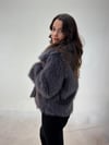 Gri Peluş Kürk Kaban KABAN & MONT & CEKET - Taksim Butik