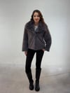 Gri Peluş Kürk Kaban KABAN & MONT & CEKET - Taksim Butik