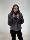 Gri Peluş Kürk Kaban KABAN & MONT & CEKET - Taksim Butik