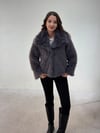 Gri Peluş Kürk Kaban KABAN & MONT & CEKET - Taksim Butik