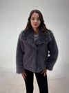 Gri Peluş Kürk Kaban KABAN & MONT & CEKET - Taksim Butik