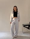 Gri Üç İplik Kapşonlu Crop Ceket KABAN & MONT & CEKET - Taksim Butik