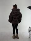Kahve Cırt Detay Astronot Kapşonlu Şişme Mont KABAN & MONT & CEKET - Taksim Butik