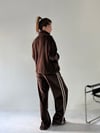 Kahve Kadife Şerit Detay Takım TAKIM - Taksim Butik