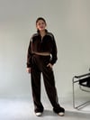 Kahve Kadife Şerit Detay Takım TAKIM - Taksim Butik
