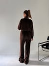 Kahve Kadife Şerit Detay Takım TAKIM - Taksim Butik