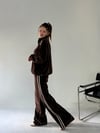 Kahve Kadife Şerit Detay Takım TAKIM - Taksim Butik
