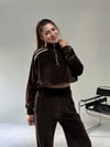 Kahve Kadife Şerit Detay Takım TAKIM - Taksim Butik