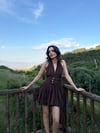 Kahve Keten elbise