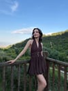 Kahve Keten elbise