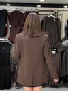 Kahve Küpeli Blazer Ceket