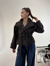 Kahve Melanj Arkası Rüzgarlıklı Kısa Trenç KABAN & MONT & CEKET - Taksim Butik