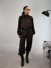 Kahve Paça Pile Ekose Jagger Pantolon PANTOLON - Taksim Butik