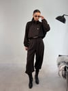 Kahve Paça Pile Ekose Jagger Pantolon PANTOLON - Taksim Butik