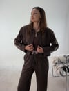 Kahve Şeritli Crop Ceket KABAN & MONT & CEKET - Taksim Butik