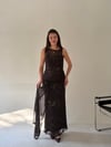 Kahve Simli Tül Elbise ELBİSE - Taksim Butik
