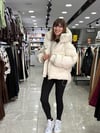 Kapşonlu Şişme Mont Bej