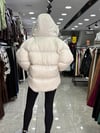 Kapşonlu Şişme Mont Bej