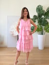 Kat Kat Şifon Elbise Pembe