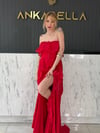 Kırmızı Angel Straplez Abiye