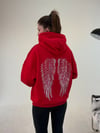 Kırmızı Angel Taşlı Sweat SWEATSHİRT - Taksim Butik