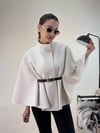 Krem Kemerli Kaşe Panço KABAN & MONT & CEKET - Taksim Butik
