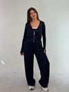 Lacivert Çilek Garnili Atletli Parmak Geçmeli Takım TAKIM - Taksim Butik