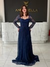Lacivert Gotik Abiye