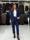 Lacivert Kemerli Cep Detaylı Pantolon